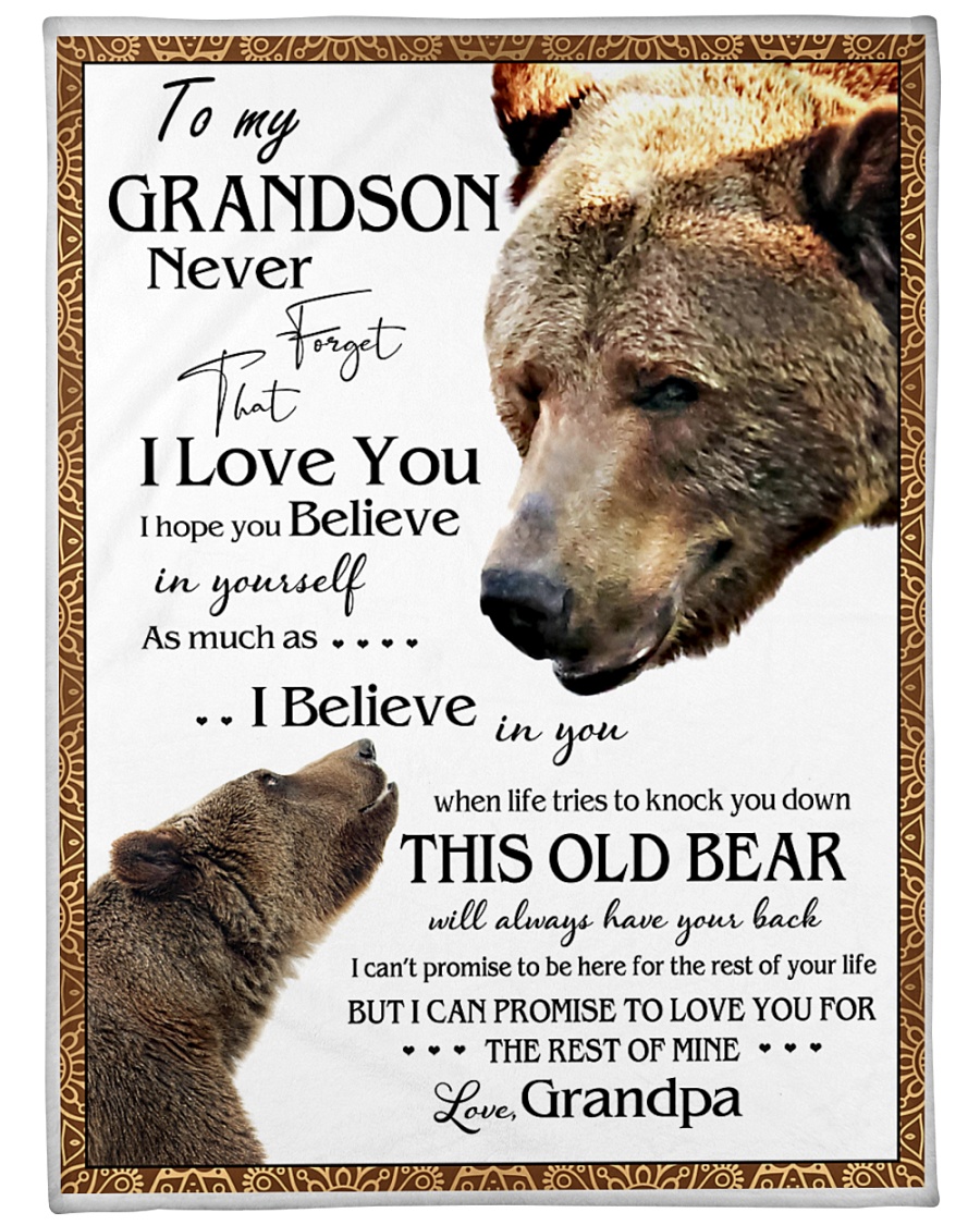 1 DAY LEFT - TO MY GRANDSON FROM GRANDPA BEARS Large Fleece Blanket - 60" x 80"
