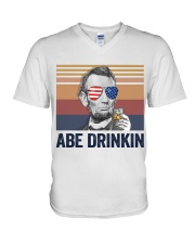 US DRINK ABE DRINKIN V-Neck T-Shirt tile