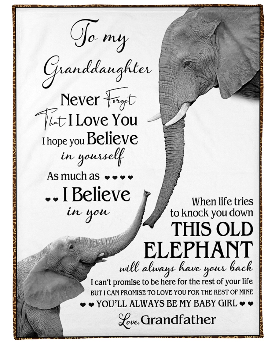 1 DAY LEFT - TO MY GRANDDAUGHTER ELEPHENTS Large Fleece Blanket - 60" x 80"