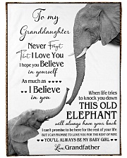 1 DAY LEFT - TO MY GRANDDAUGHTER ELEPHENTS Large Fleece Blanket - 60" x 80" front