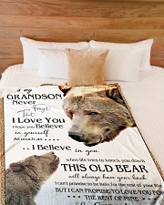 1 DAY LEFT - TO MY GRANDSON FROM GRANDMA BEARS Large Fleece Blanket - 60" x 80" aos-coral-fleece-blanket-60x80-lifestyle-front-02