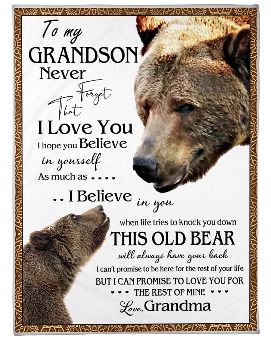 1 DAY LEFT - TO MY GRANDSON FROM GRANDMA BEARS Large Fleece Blanket - 60" x 80"