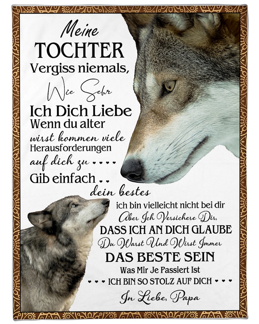 Meine Tochter Large Fleece Blanket - 60" x 80"