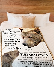 1 DAY LEFT - TO MY GRANDDAUGHTER FROM GRANDMA BEAR Large Fleece Blanket - 60" x 80" aos-coral-fleece-blanket-60x80-lifestyle-front-02