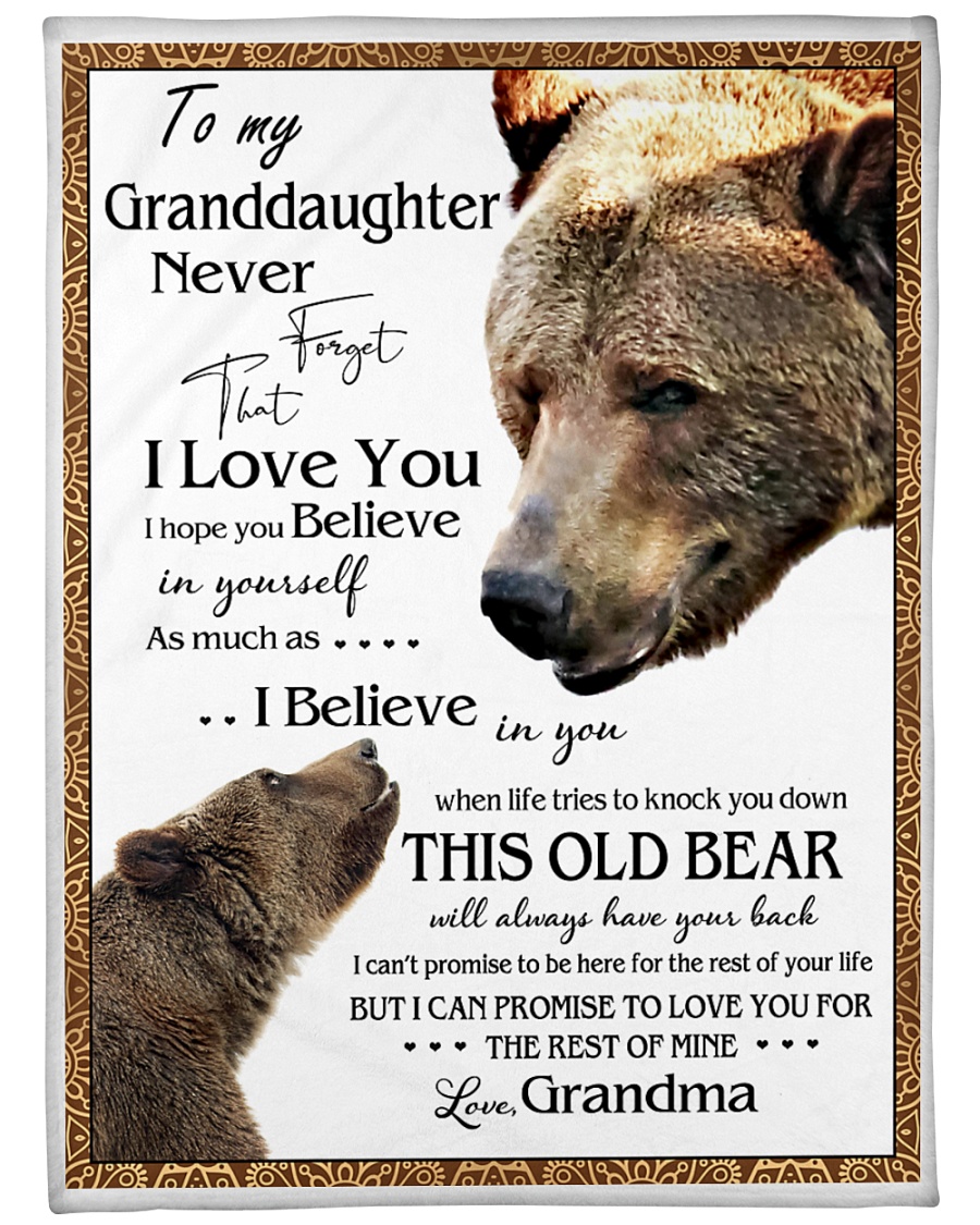 1 DAY LEFT - TO MY GRANDDAUGHTER FROM GRANDMA BEAR Large Fleece Blanket - 60" x 80"