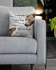 1 DAY LEFT - TO MY GRANDDAUGHTER FROM GRANDMA BEAR Square Pillowcase aos-pillow-square-front-lifestyle-05