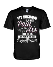 My Husband Is A Huge Pain V-Neck T-Shirt thumbnail