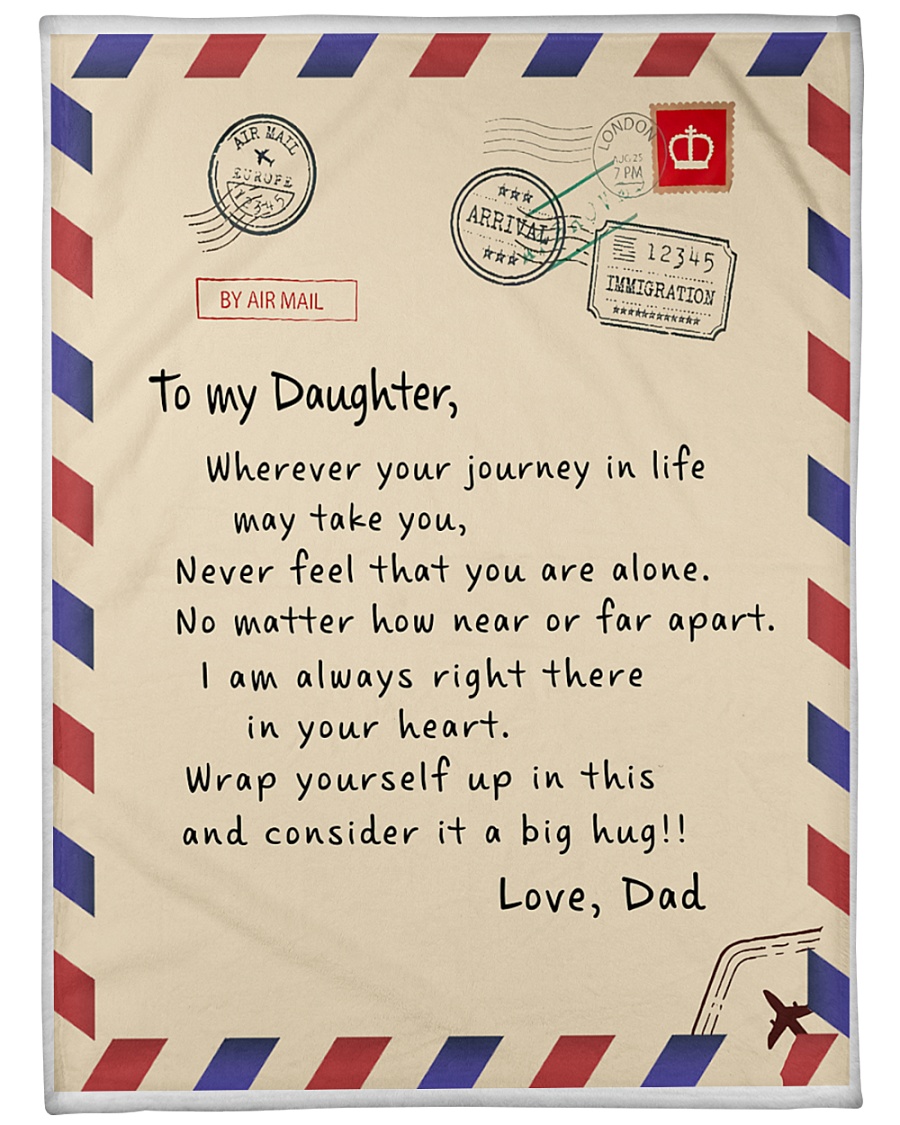 TO DAUGHTER MESSAGE BLANKET FROM FATHER Large Fleece Blanket - 60" x 80"
