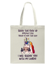 Back The Fck Up Unicorn Tote Bag thumbnail