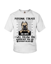 Cane Corso - Cropped Ears (Fawn) - Personal Stalker - Customizable Dog Name Youth T-Shirt tile