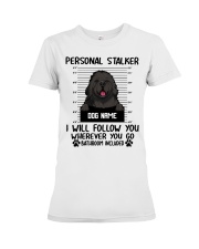 Newfoundland - Personal Stalker - Customizable Dog Name Premium Fit Ladies Tee tile