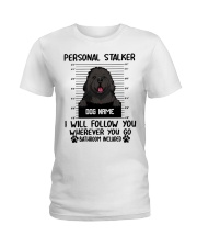 Newfoundland - Personal Stalker - Customizable Dog Name Ladies T-Shirt tile