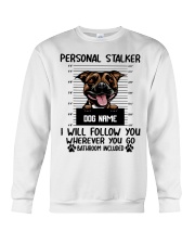 Staffordshire Bull Terrier (Brown) - Personal Stalker - Customizable Dog Name Crewneck Sweatshirt tile