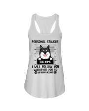 Shiba Inu (Black) - Personal Stalker - Customizable Dog Name Ladies Flowy Tank tile
