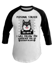 Shiba Inu (Black) - Personal Stalker - Customizable Dog Name Baseball Tee tile