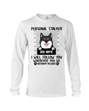 Shiba Inu (Black) - Personal Stalker - Customizable Dog Name Long Sleeve Tee tile