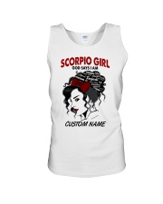 Scorpio Girl - Personalizable Name Unisex Tank tile