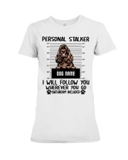 Cocker Spaniel (Brown) - Personal Stalker - Customizable Dog Name Premium Fit Ladies Tee tile