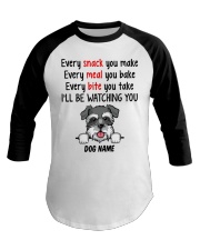 Schnauzer (Salt and Pepper) - Customizable Dog Name Baseball Tee tile