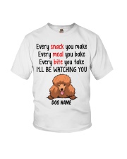 Poodle (Red) - Customizable Dog Name Youth T-Shirt tile