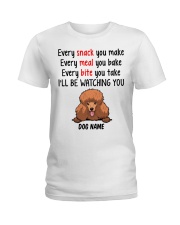 Poodle (Red) - Customizable Dog Name Ladies T-Shirt tile