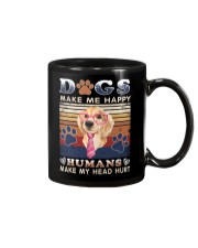 Dogs Make Me Happy Vintage Mug thumbnail