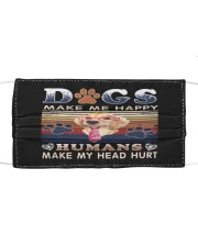 Dogs Make Me Happy Vintage Cloth face mask front