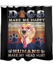 Dogs Make Me Happy Vintage Shower Curtain thumbnail