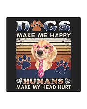 Dogs Make Me Happy Vintage Square Coaster thumbnail