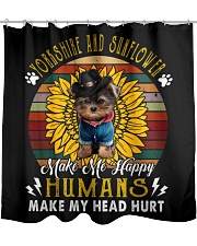 Yorkshire and sunflower make me happy Shower Curtain tile