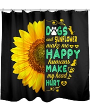 Dogs And Sunflower Make Me Happy Shower Curtain thumbnail