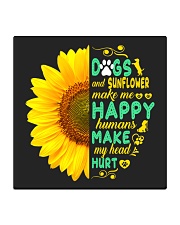 Dogs And Sunflower Make Me Happy Square Coaster thumbnail