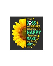 Dogs And Sunflower Make Me Happy Square Magnet thumbnail