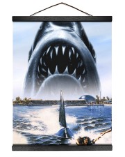 Jaws Shark Moment 16x20 Black Hanging Canvas thumbnail