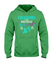 Grandma Of The Birthday Mermaid Matchin Hooded Sweatshirt front