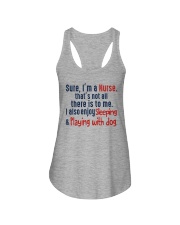 nurse sleep and playing with dog Ladies Flowy Tank thumbnail