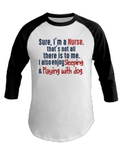 nurse sleep and playing with dog Baseball Tee thumbnail