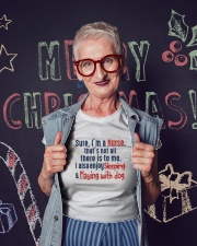 nurse sleep and playing with dog Ladies T-Shirt lifestyle-holiday-crewneck-front-3