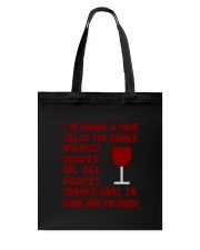 I'm having wine for dinner Long Sleeve Tote Bag thumbnail