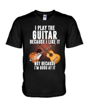 guitar i play because V-Neck T-Shirt thumbnail