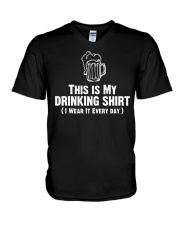 This Is My Drinking Shirt Dark V-Neck T-Shirt thumbnail