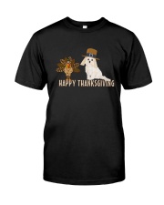 Cockapoo and Turkey Happy Thanksgiving Dark TShir Classic T-Shirt front