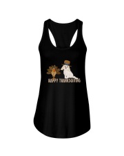 Cockapoo and Turkey Happy Thanksgiving Dark TShir Ladies Flowy Tank thumbnail