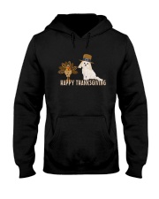 Cockapoo and Turkey Happy Thanksgiving Dark TShir Hooded Sweatshirt thumbnail
