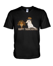 Cockapoo and Turkey Happy Thanksgiving Dark TShir V-Neck T-Shirt thumbnail