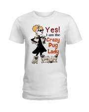 Crazy Pug Lady Ladies T-Shirt front