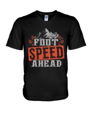 Hiking Mountain Foot Speed V-Neck T-Shirt thumbnail