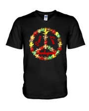 Thanksgiving Peace Sign Dark TShirt V-Neck T-Shirt thumbnail