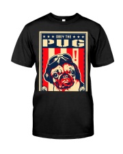 Pug USA Flying Ace Black Classic T-Shirt front