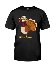 funny grinning happy turkey cartoon Dark TShirt Classic T-Shirt front